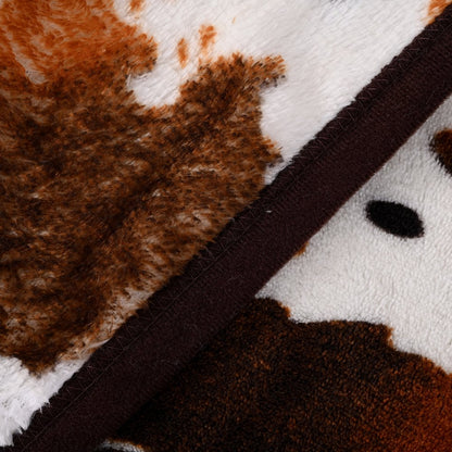 Cow Print Blanket with 2 Cushion Covers Flannel Fleece Brown Cow Blanket Soft Lightweight Fuzzy Cow Print Blankets and Throws for All Seasons Decorations Pillow Size 79X59 Gifts