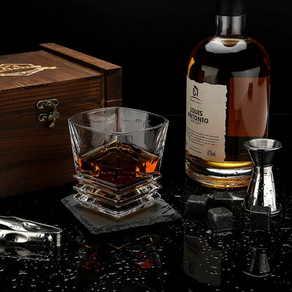 Whiskey Stones Gift Set - Whiskey Gifts for Men, Granite Chilling Whiskey Rocks, Scotch Bourbon Whiskey Glass Gift Box Set, Best Drinking Gifts for Dad Husband Birthday Party Holiday Present